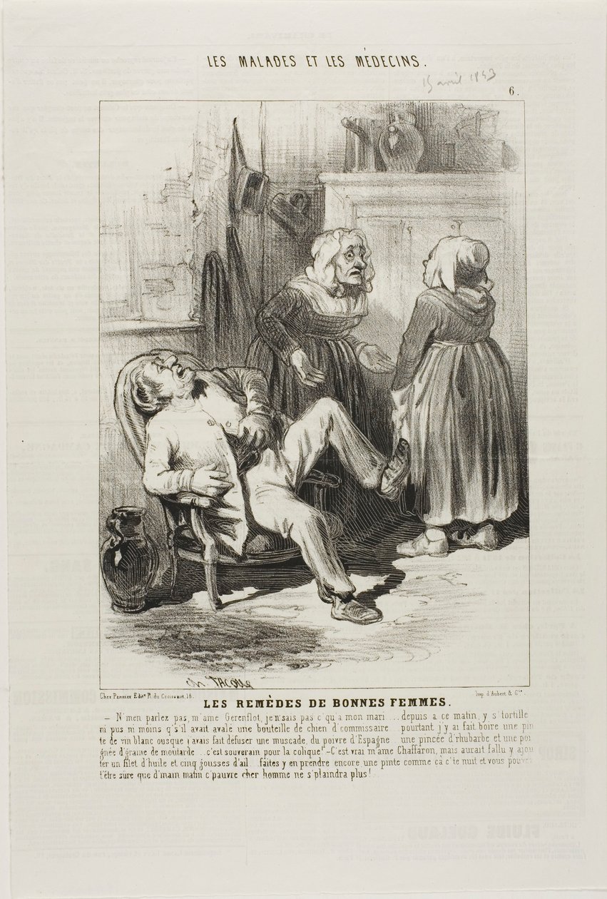 Remédios para mulheres idosas (placa 6) de Charles Emile Jacque