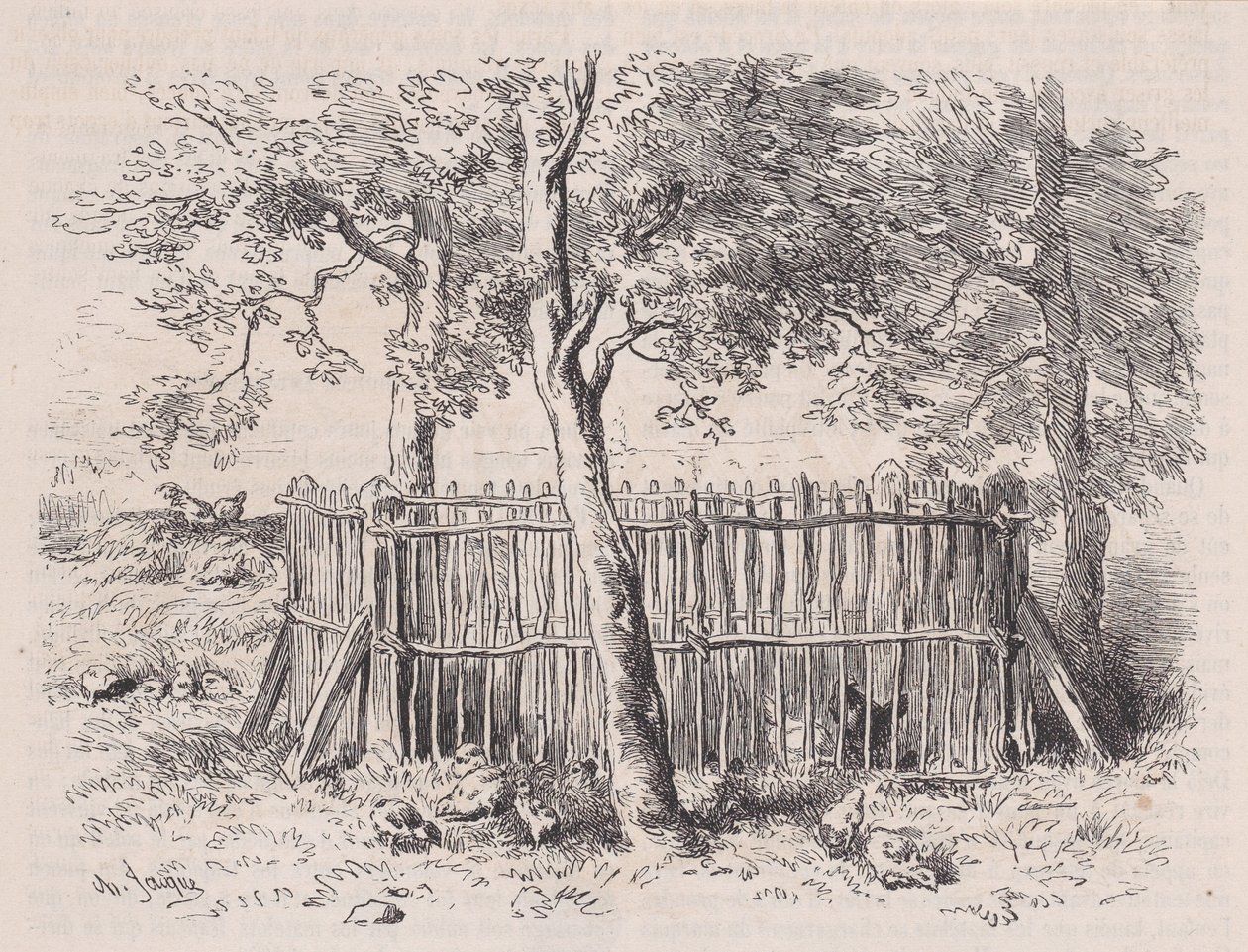 School Park, de Magasin Pittoresque, ca. 1852. de Charles Emile Jacque