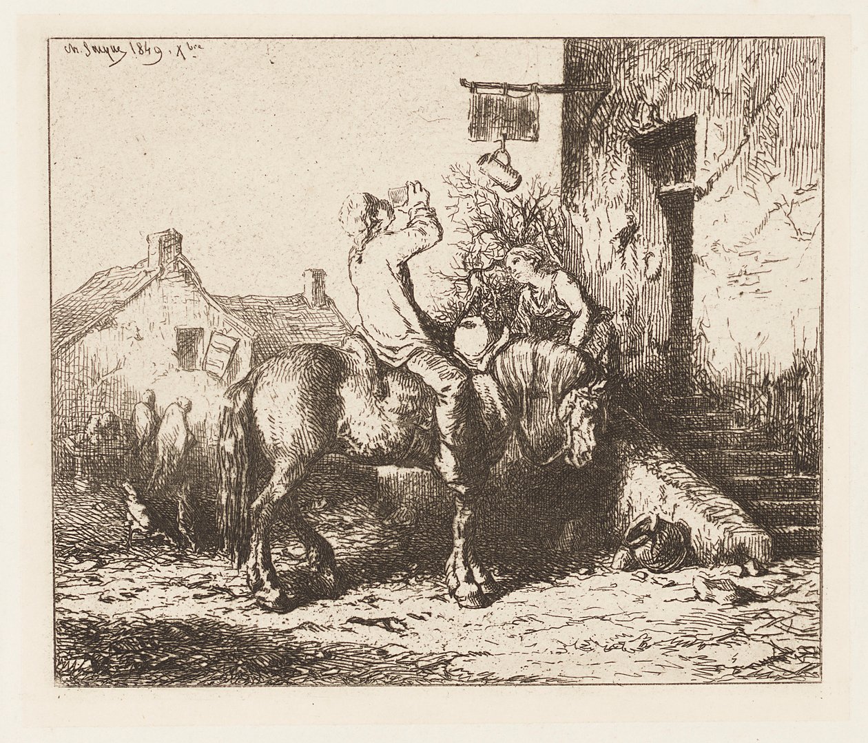 Porta da pousada de Charles Emile Jacque