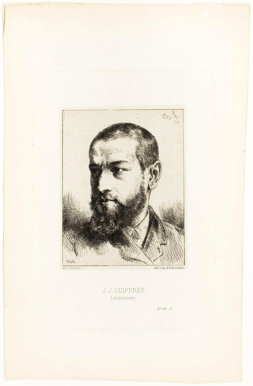 Retrato de J. J. Guifrey de Charles Emile Jacque