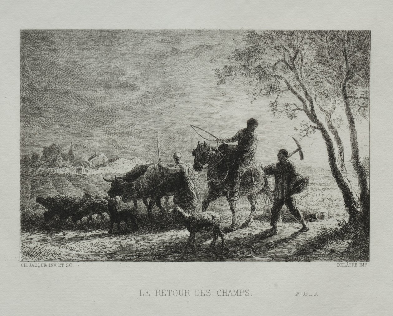 Retornando dos campos. de Charles Emile Jacque