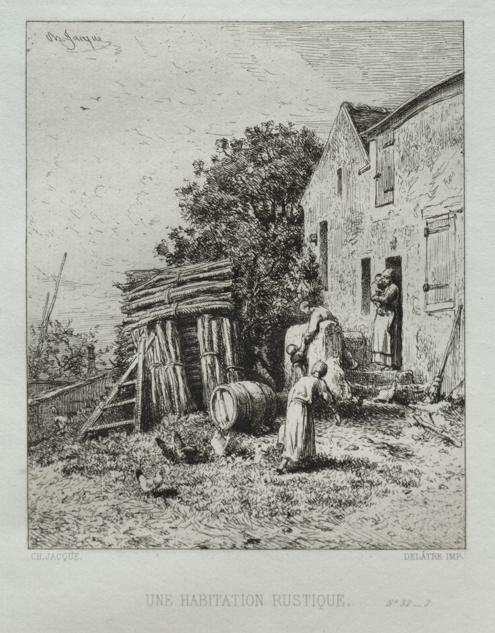 Casa Rústica. de Charles Emile Jacque