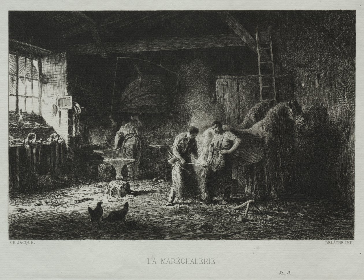 A loja do ferreiro de Charles Emile Jacque