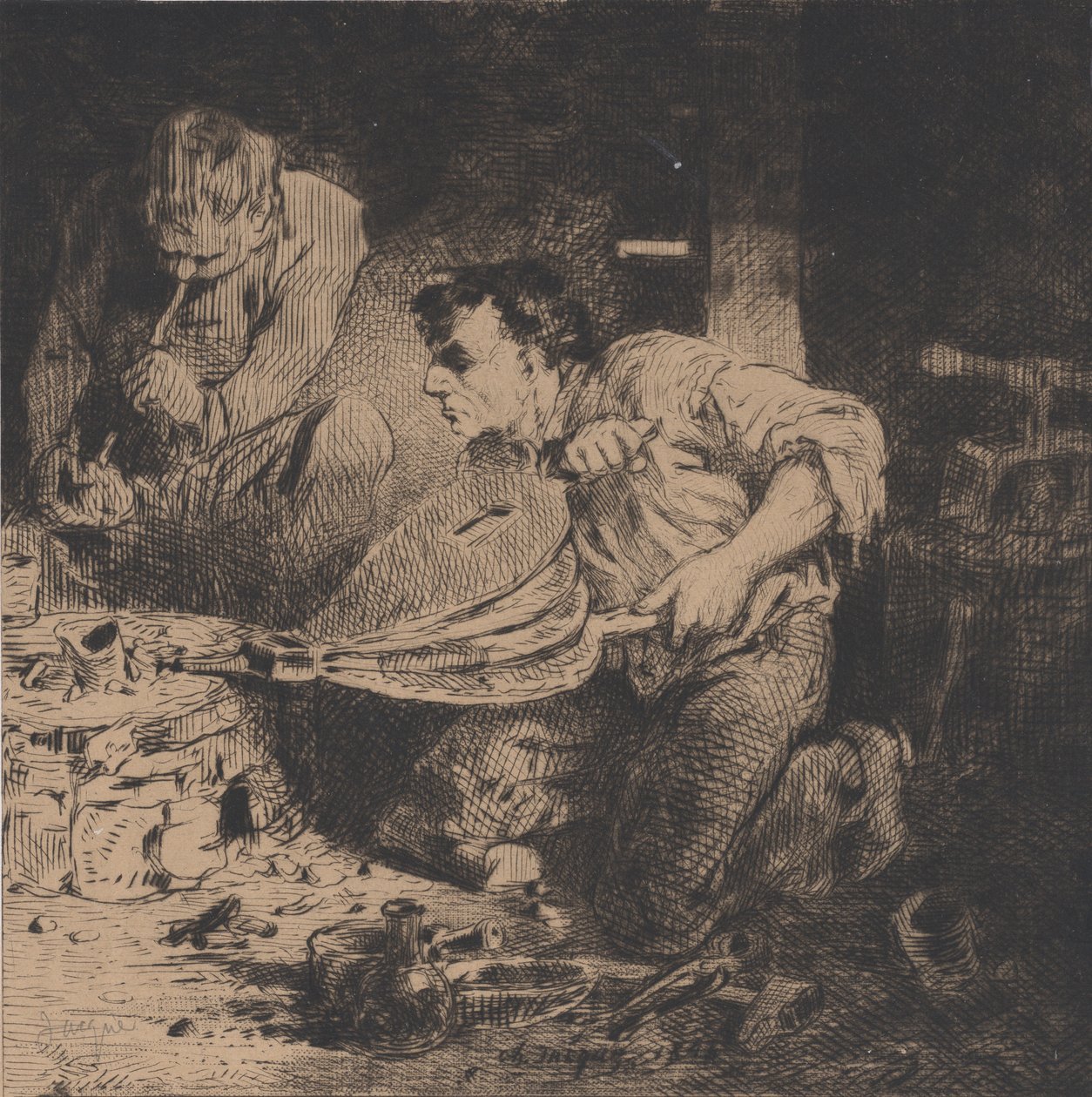Os Falsificadores, 1843. de Charles Emile Jacque