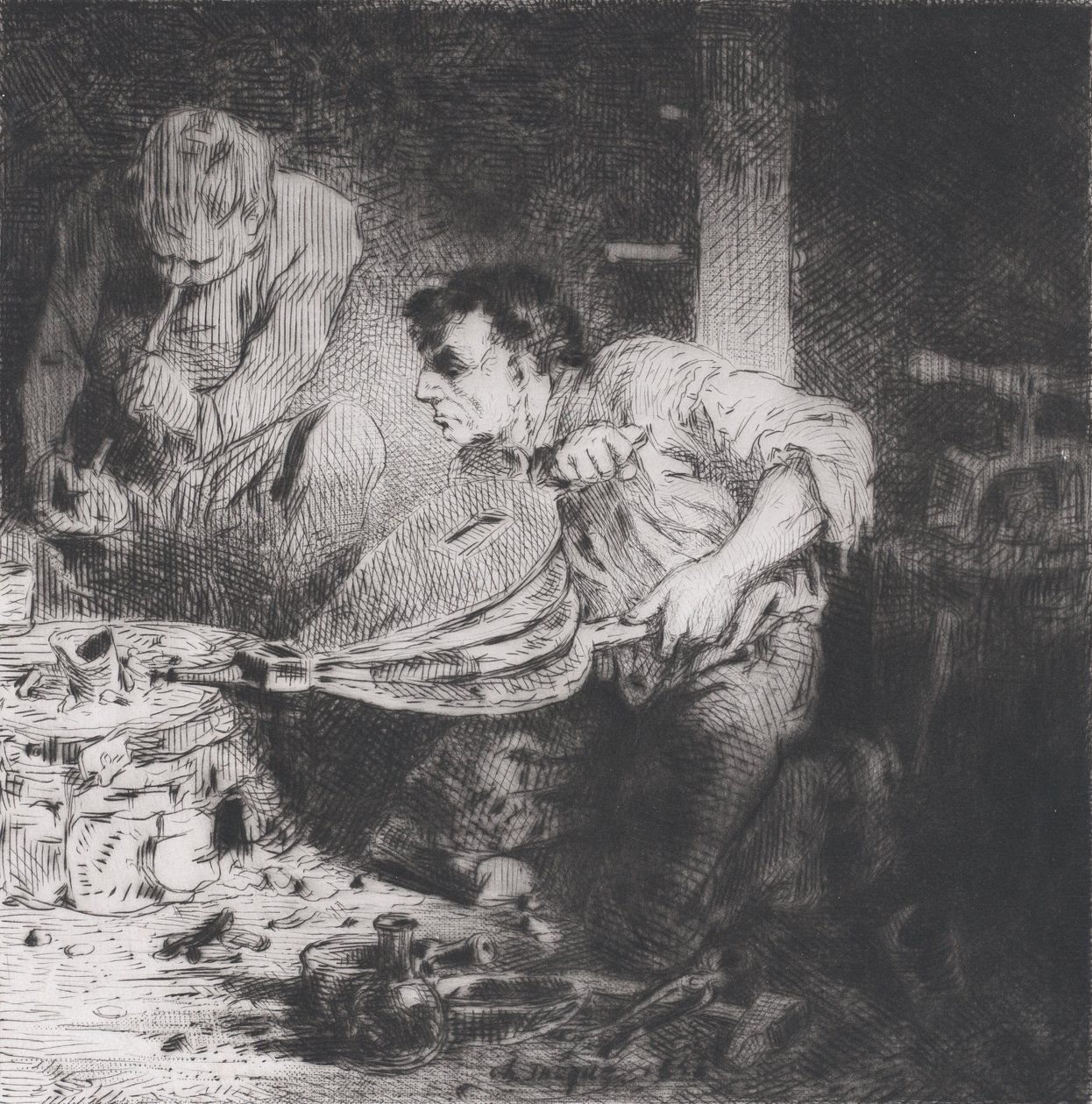 Os Falsificadores, 1843. de Charles Emile Jacque