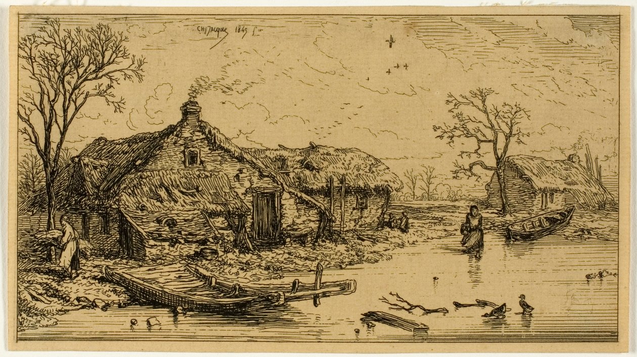 A lagoa congelada de Charles Emile Jacque