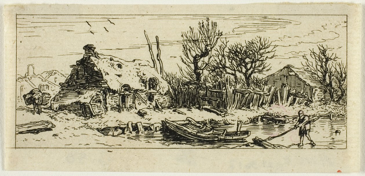 A Lagoa Congelada, prato pequeno de Charles Emile Jacque