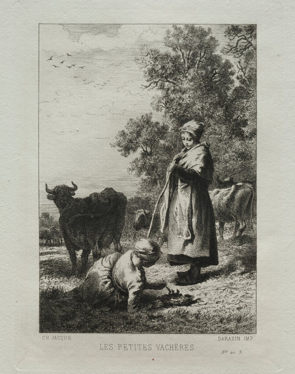 Os pequenos vaqueiros. de Charles Emile Jacque