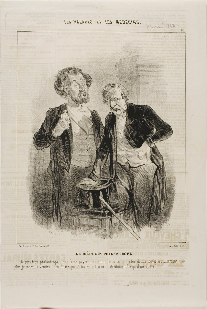 O médico filantrópico (placa 10) de Charles Emile Jacque