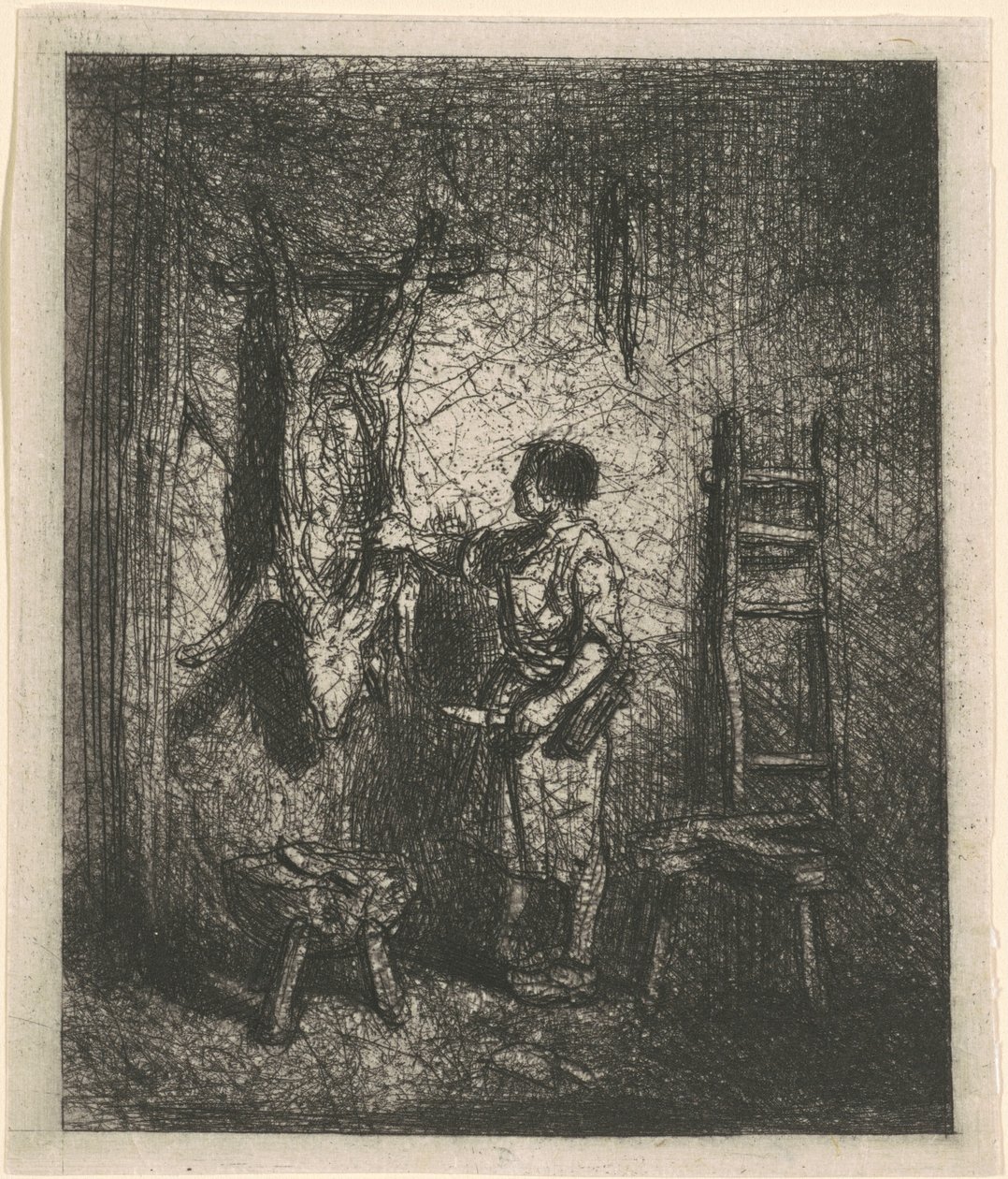 O açougueiro de porcos de Charles Emile Jacque