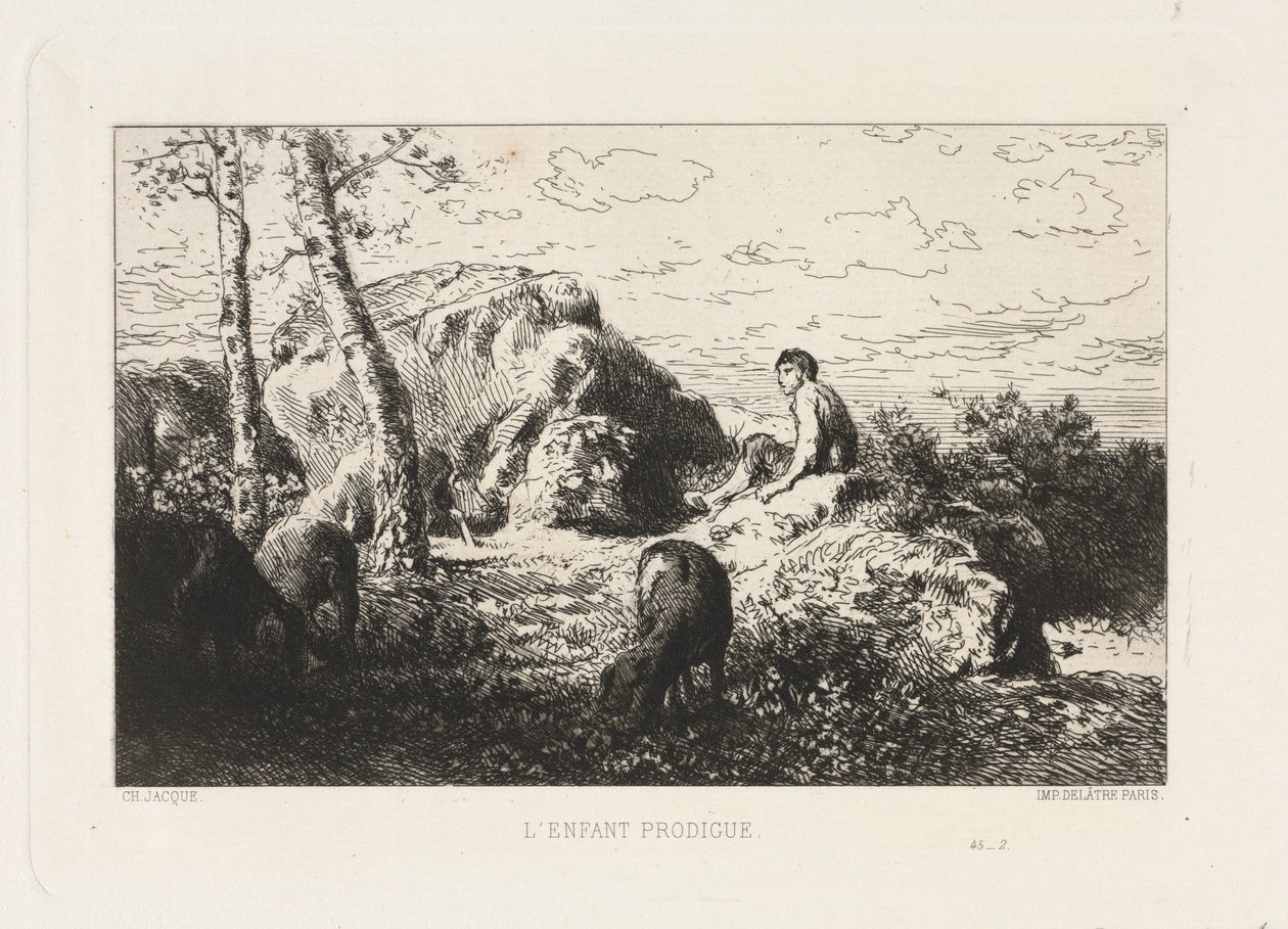 A criança pródiga. de Charles Emile Jacque