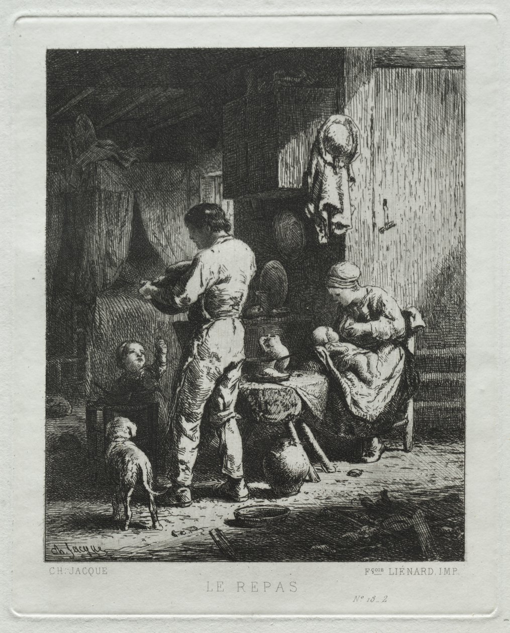 O Repasto de Charles Emile Jacque