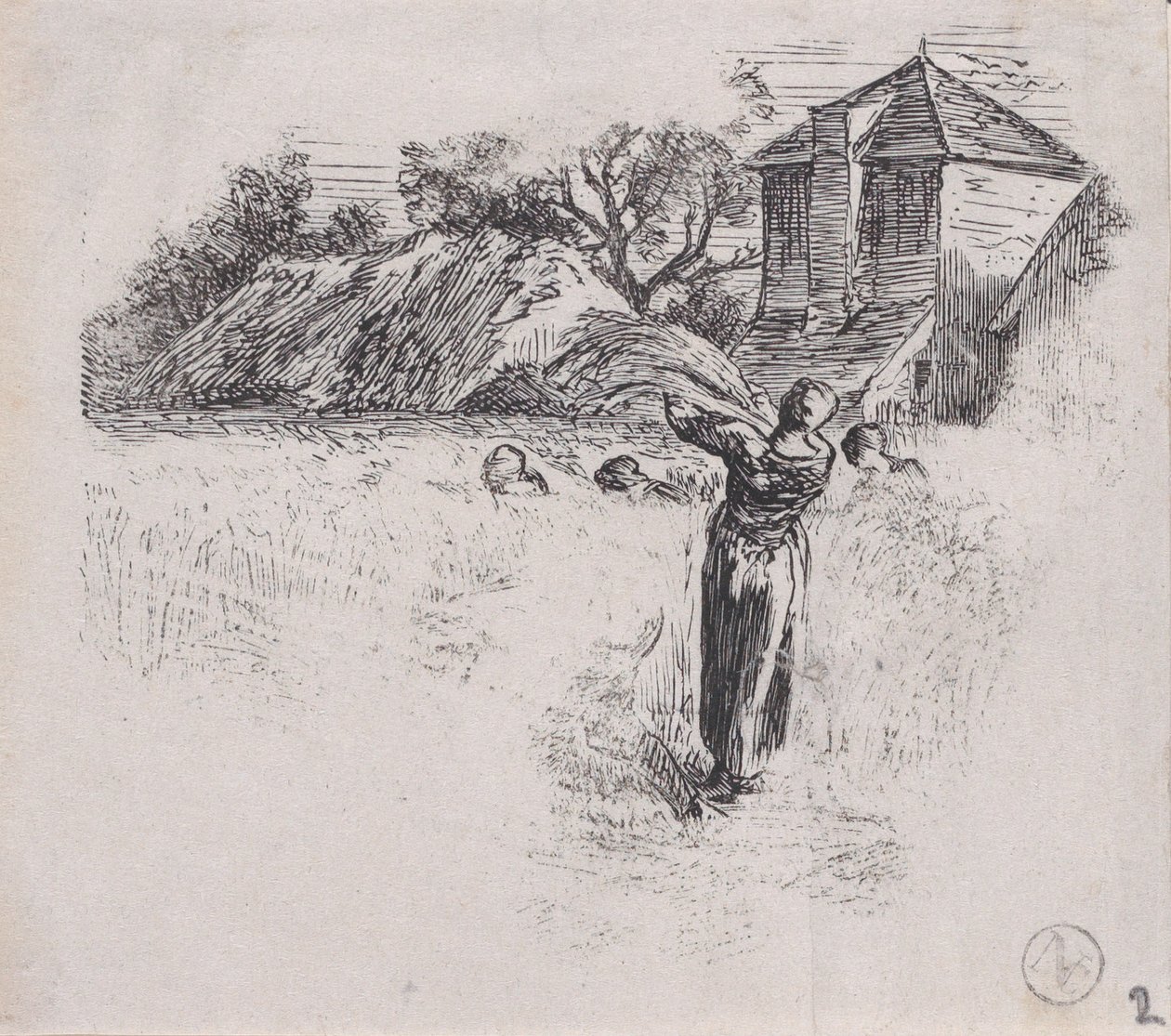 Mulher Carregando Molho, ca. 1853. de Charles Emile Jacque