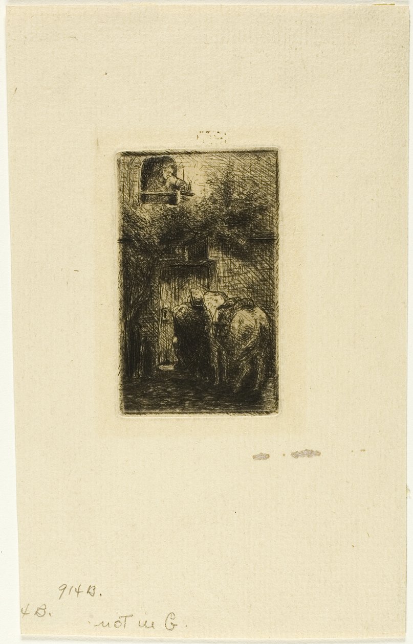 Mulher na janela da pousada de Charles Emile Jacque