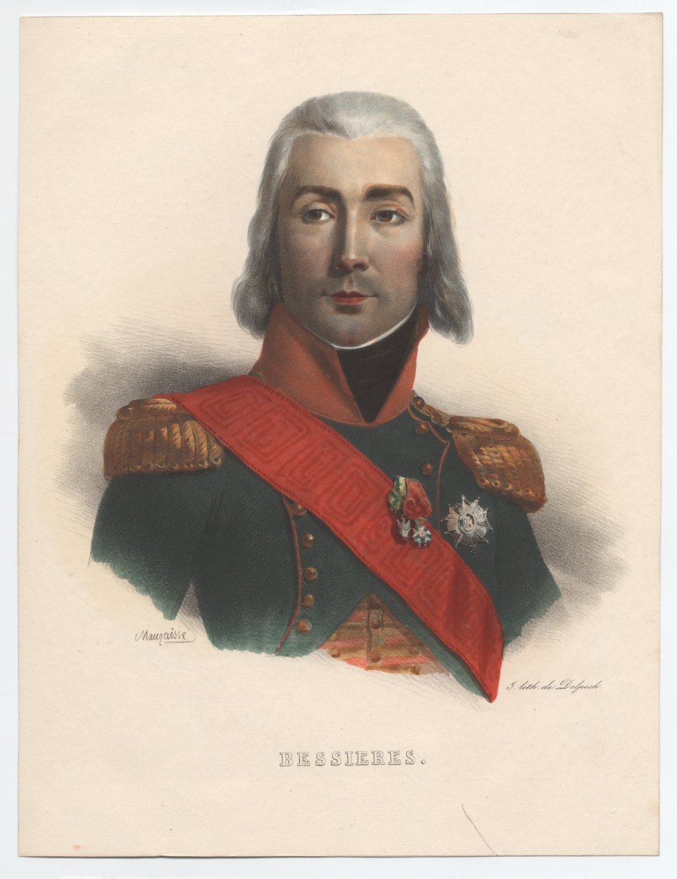 Retrato de Jean-Baptiste Bessières 1768-1813, marechal da França, 1835 de Charles Emile Mauraisse