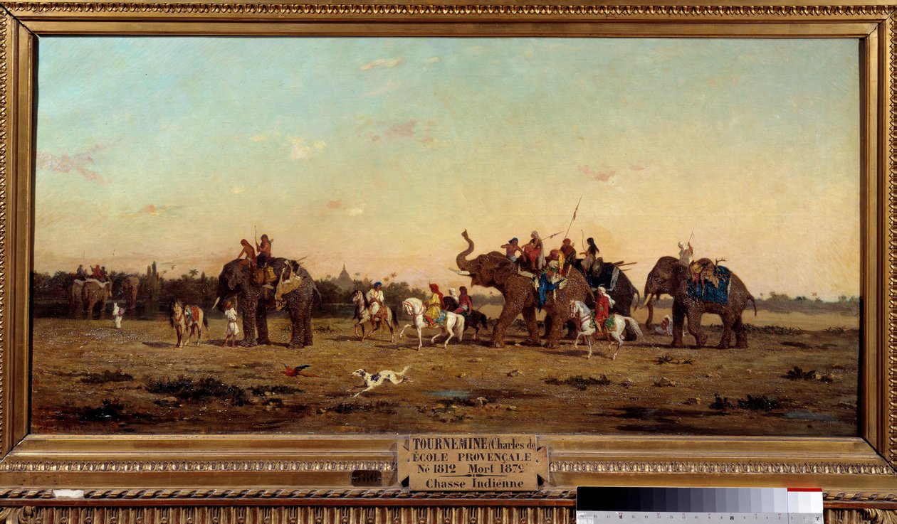 Caça aos índios. Pintura de Charles de Tournemine (1812-1872) de Charles Émile de Tournemine
