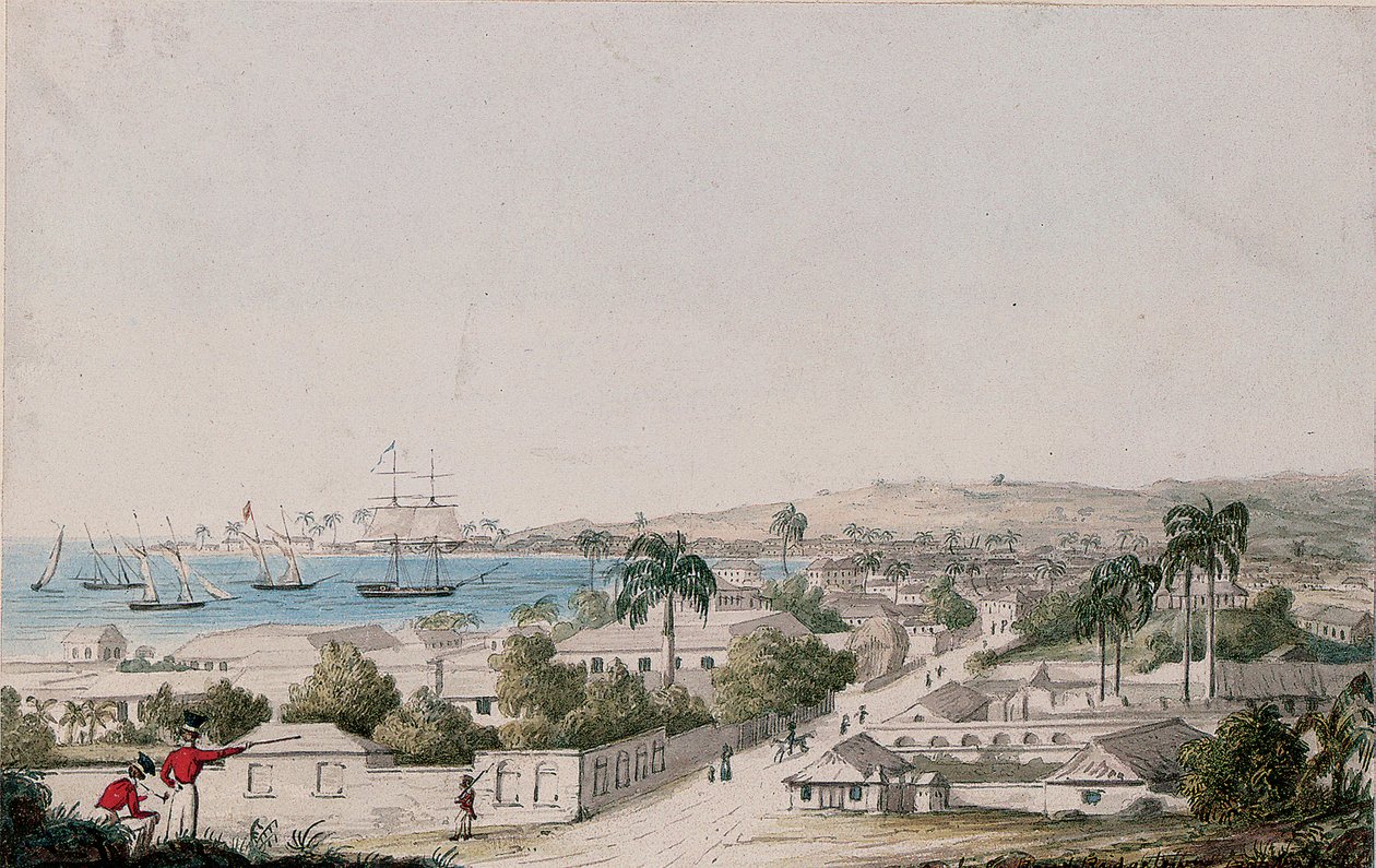 Vista para Carlisle Bay e Bridgetown, Barbados de Charles Emilius Gold