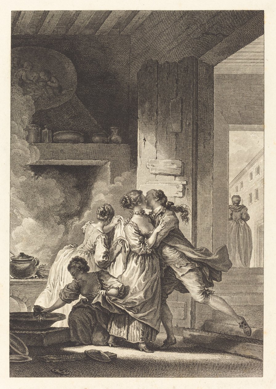 Nós nunca pensamos em tudo de Charles Emmanuel Patas after Jean Honoré Fragonard