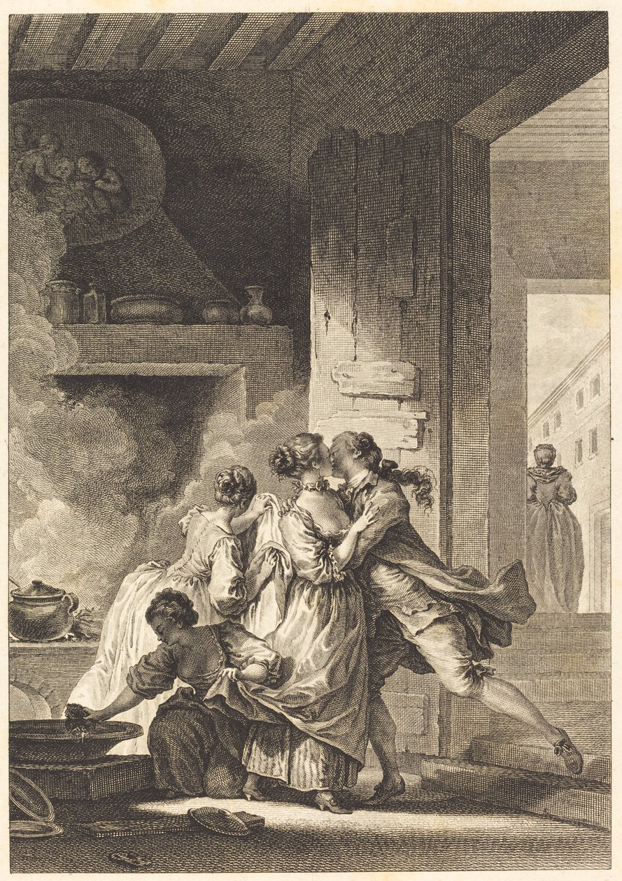 Nós nunca pensamos em tudo de Charles Emmanuel Patas after Jean Honoré Fragonard
