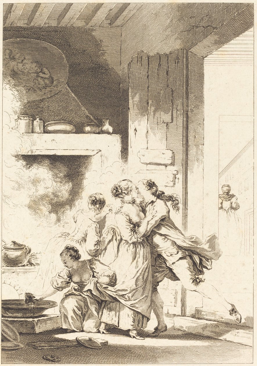 Nós nunca pensamos em tudo de Charles Emmanuel Patas after Jean Honoré Fragonard