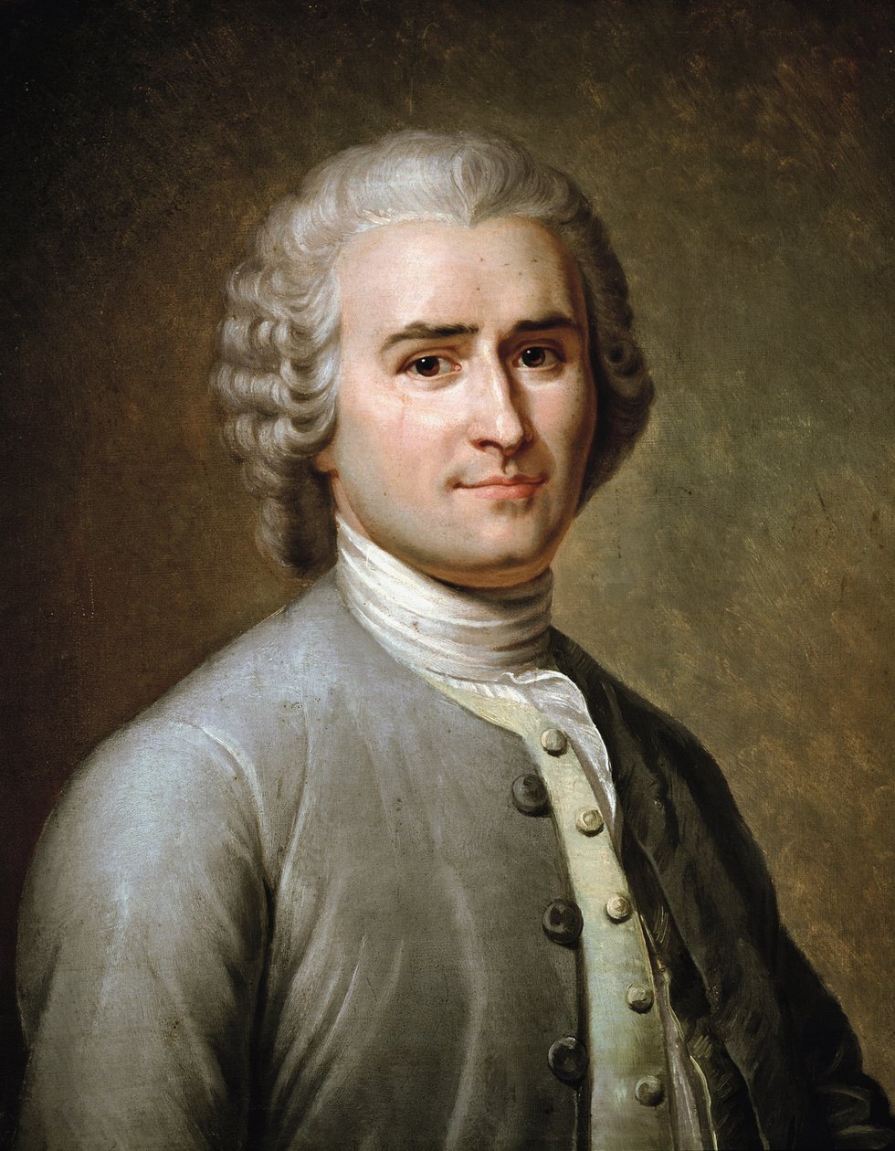 Retrato de Jean-Jacques Rousseau, filósofo suíço (pastel de Charles Escot