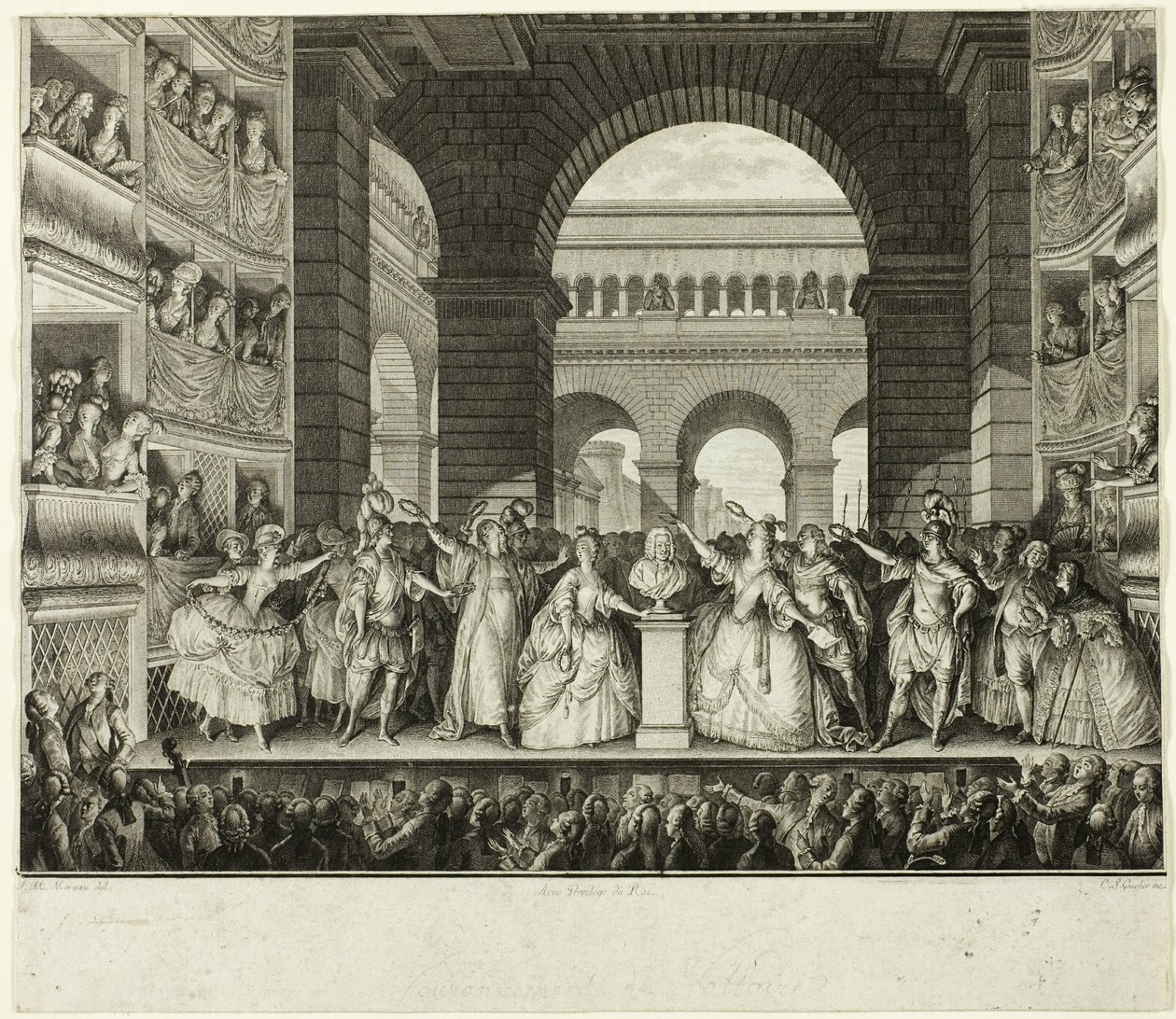 Coroação de Voltaire de Charles Etienne Gaucher
