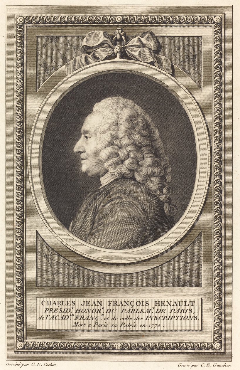 Charles Jean François Henault de Charles Etienne Gaucher after Charles Nicolas Cochin II