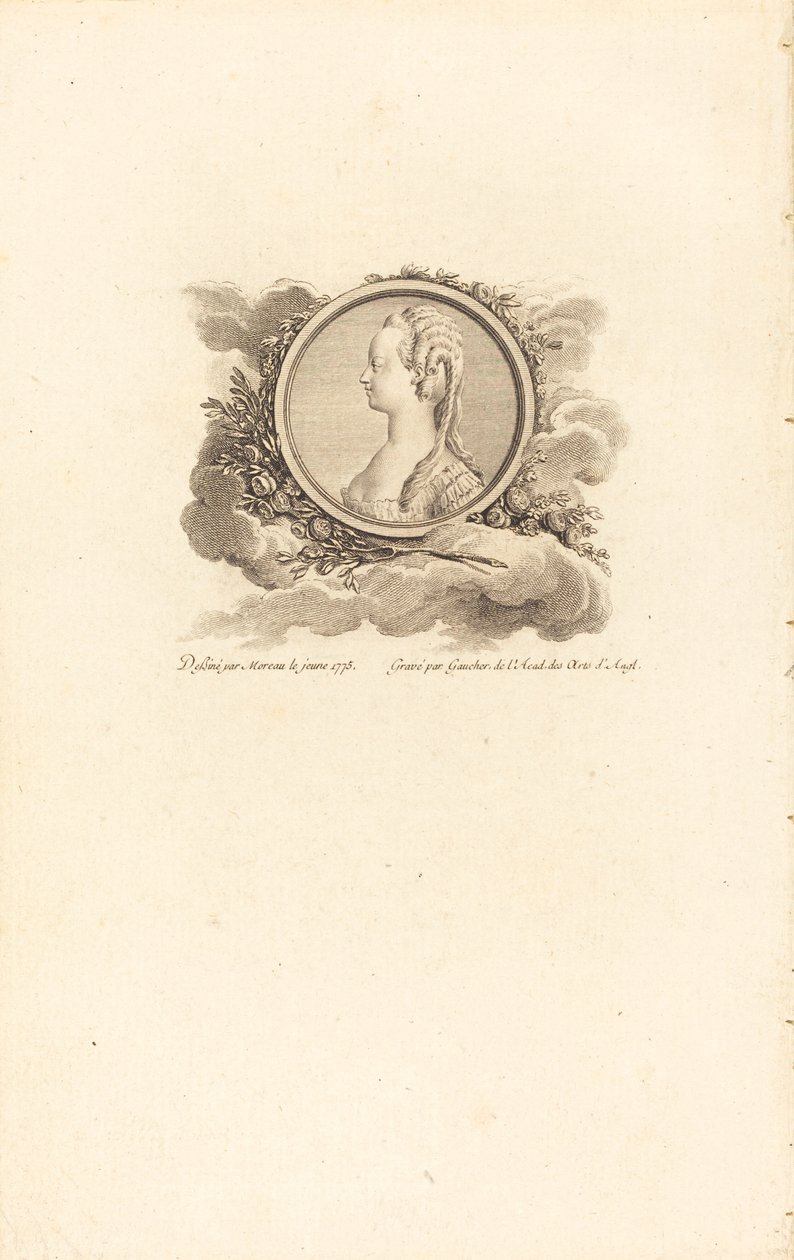 Maria Antonieta de Charles Etienne Gaucher after Jean Michel Moreau