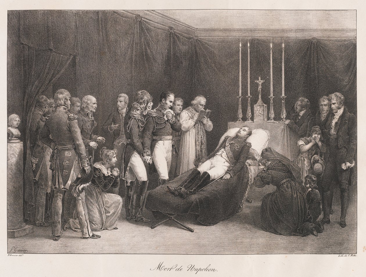 Morte de Napoleão, início do século XIX de Charles Etienne Pierre Motte