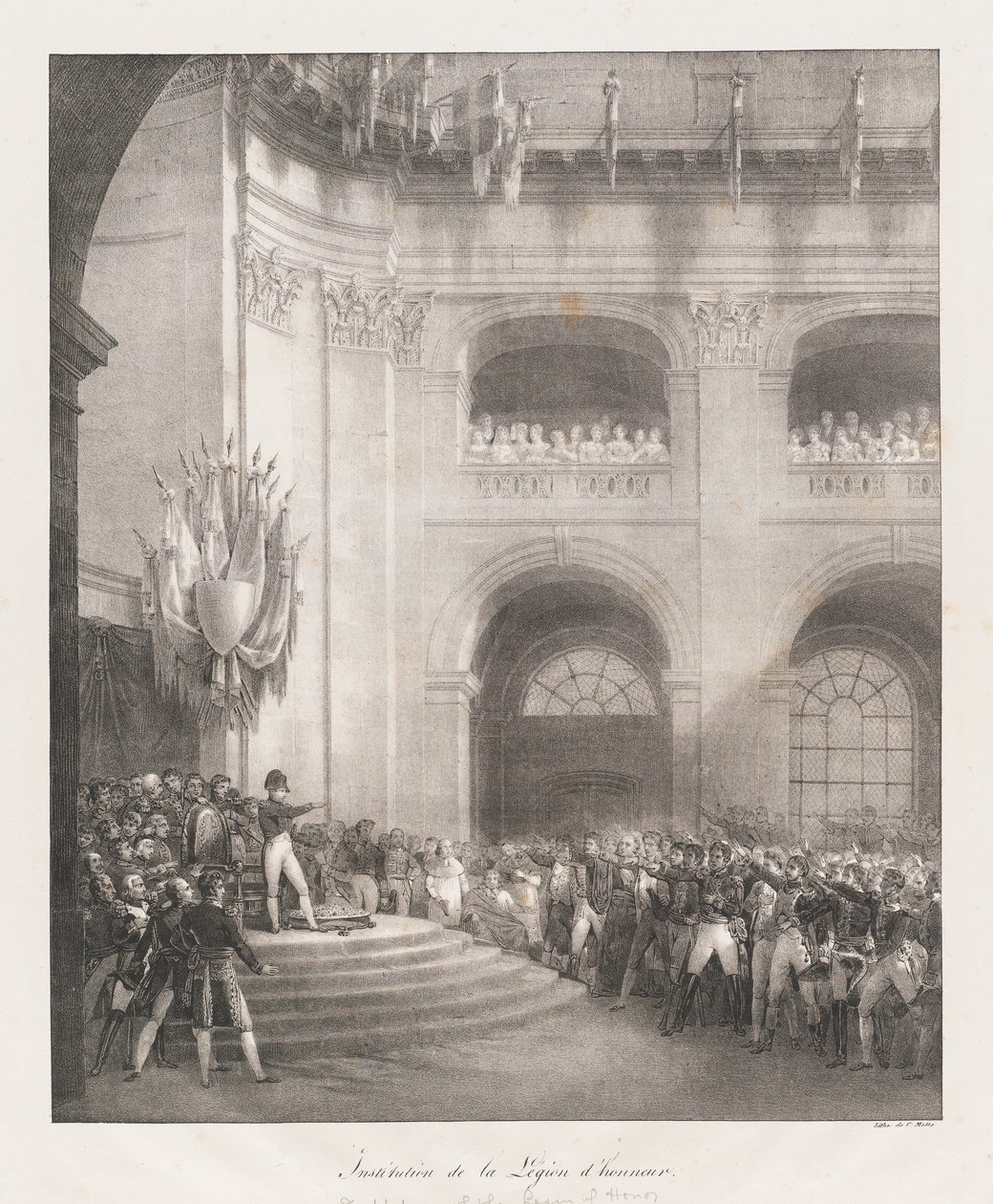 Formação da Legião de Honra, início do 19
século (litho) de Charles Etienne Pierre Motte