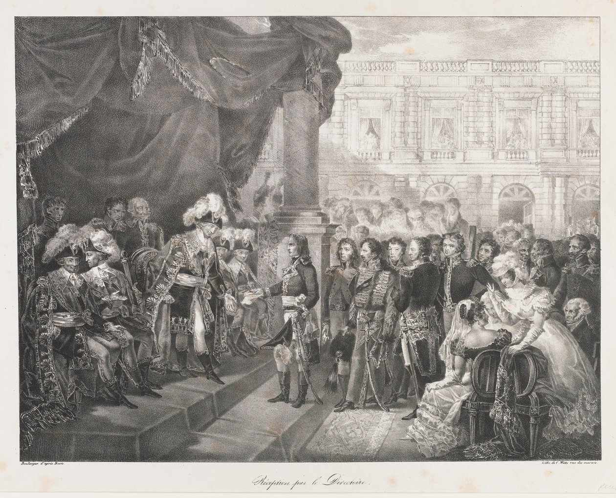Recepção pelo Directoire, início do dia 19
século (litho) de Charles Etienne Pierre Motte