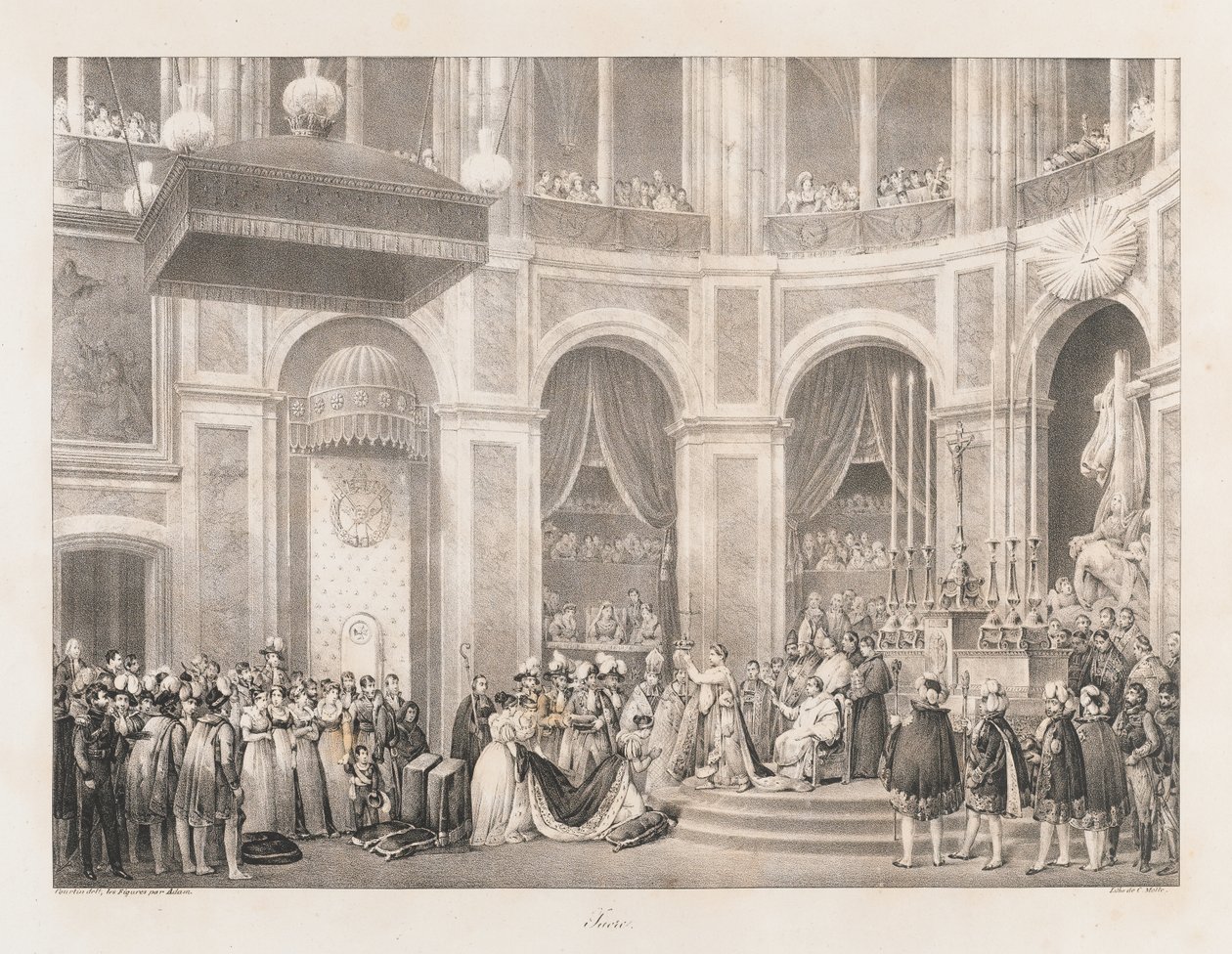 Sacre, início do século XIX (litho) de Charles Etienne Pierre Motte