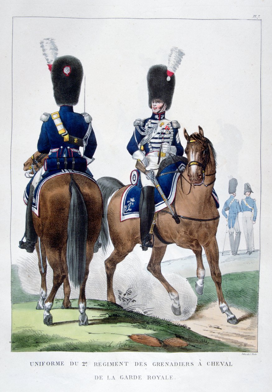Uniforme do 2º Regimento de Granadeiros, França, 1823. de Charles Etienne Pierre Motte