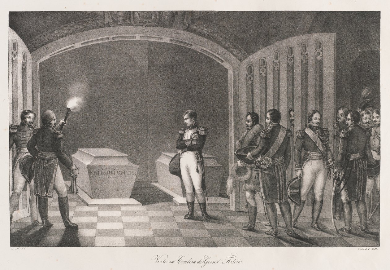 Visita ao Túmulo de Frederico, o Grande, cedo
Século XIX (Litho) de Charles Etienne Pierre Motte