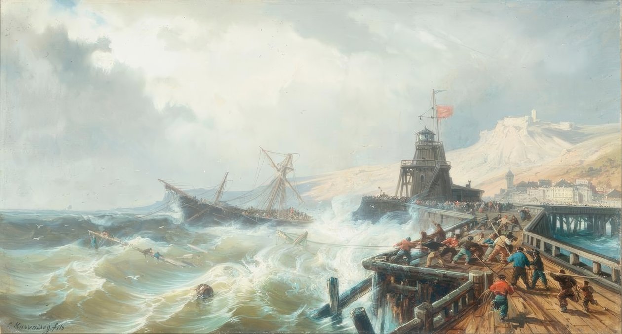 Resgate de um navio em perigo de Charles Euphrasie Kuwasseg