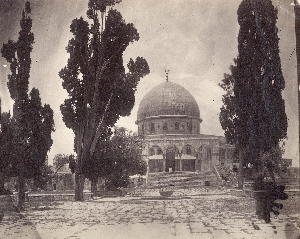 A cúpula da rocha sobre o Haram al Sharif em Jerusalém, do sul de 1870 de Charles F. Tyrwhitt Drake