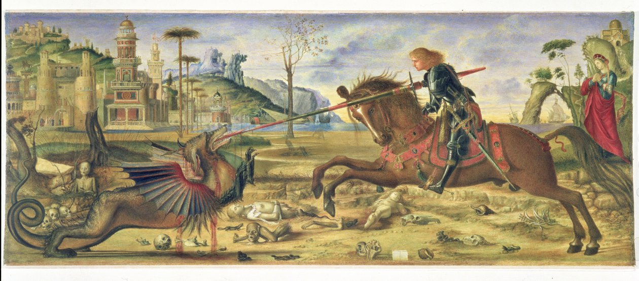 Depois de Carpaccio - São Jorge e o dragão, 1885 de Charles Fairfax Murray