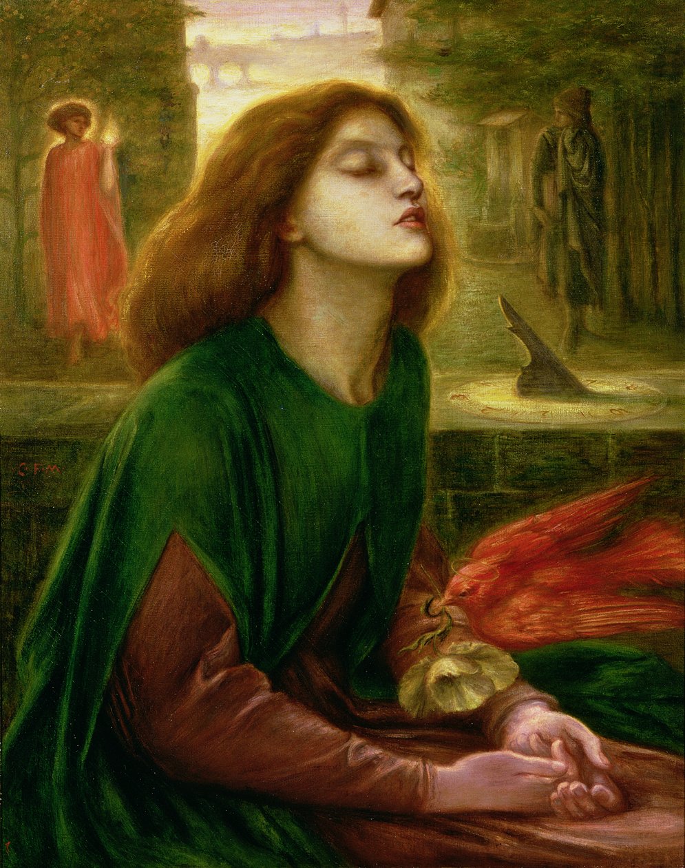 Cópia de Beata Beatrix de Dante Gabriel Rossetti (1828-82), c.1900-10 (óleo sobre tela) de Charles Fairfax Murray