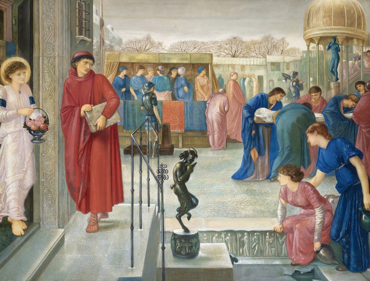 Quadros Pré-Rafaelitas : Santo Teófilo e o anjo. Lenda do Martírio de Saint Dorothea (Sainte Dorothee, Dorothee de Cesaree) par Murray, Charles Fairfax (1849-1919) de Charles Fairfax Murray