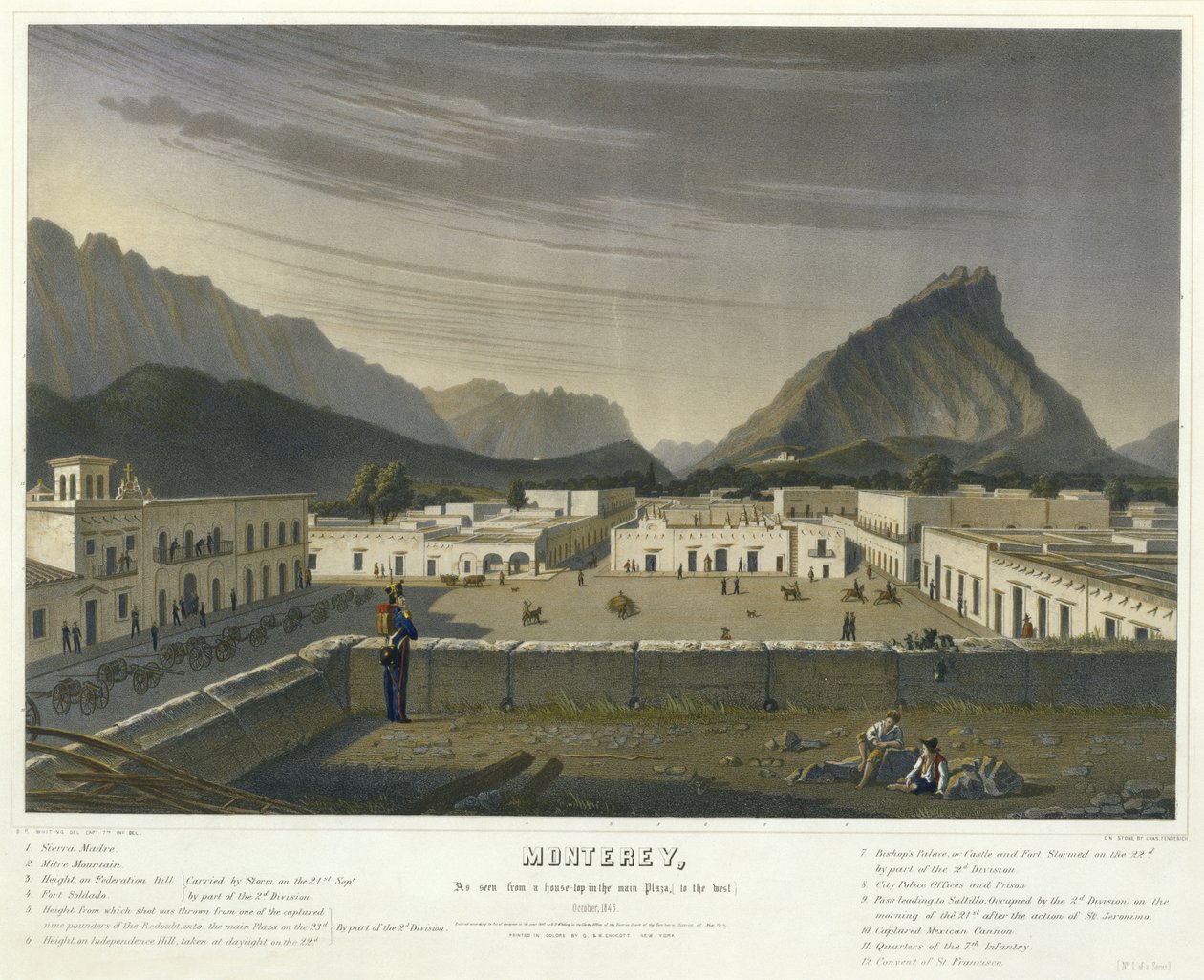 Monterey, Como visto do topo de uma casa no Plaza principal, [para o Oeste] Outubro de Charles Fendrich