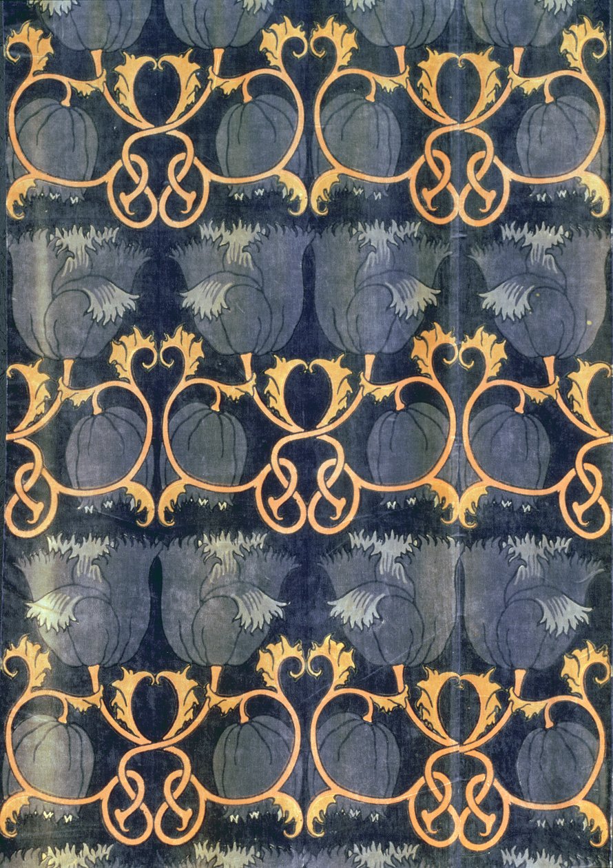 Papoulas, fabricadas pela GP & J. Baker, c.1888 (veludo estampado) de Charles Francis Annesley Voysey