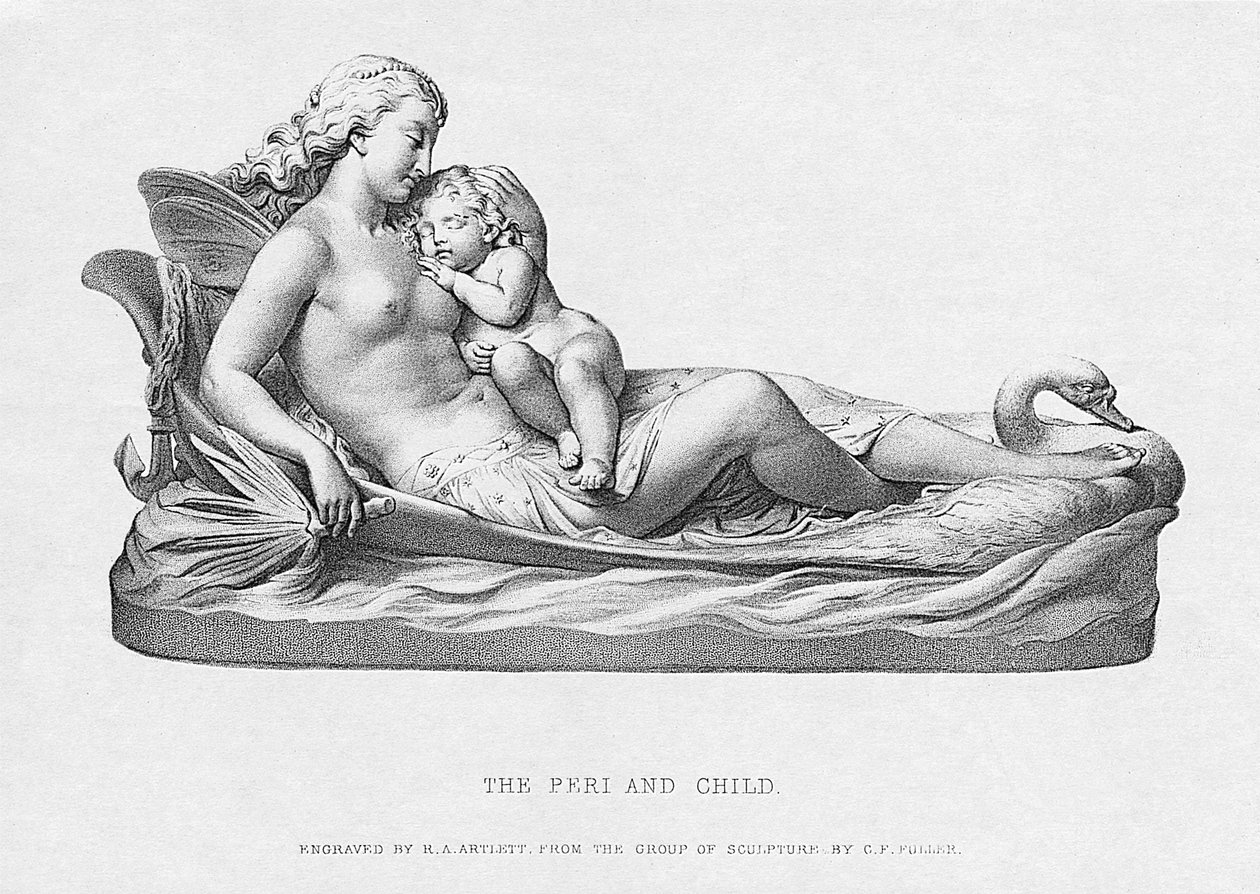 O Peri e a Criança, c.1871, gravado por RA Artlett de Charles Francis Fuller