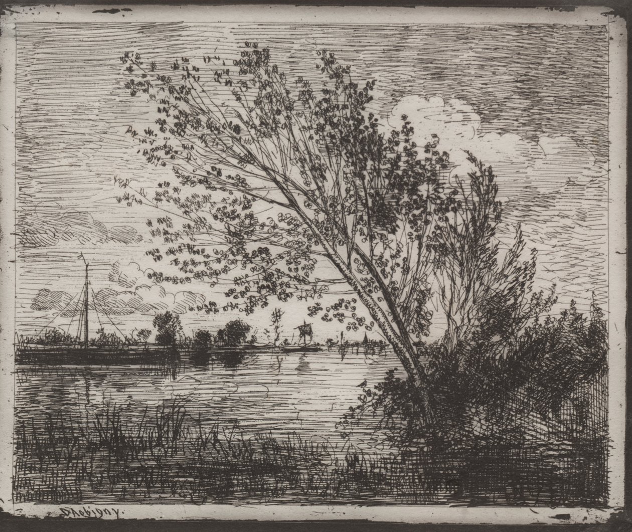 Um aglomerado de amieiros de Charles Francois Daubigny