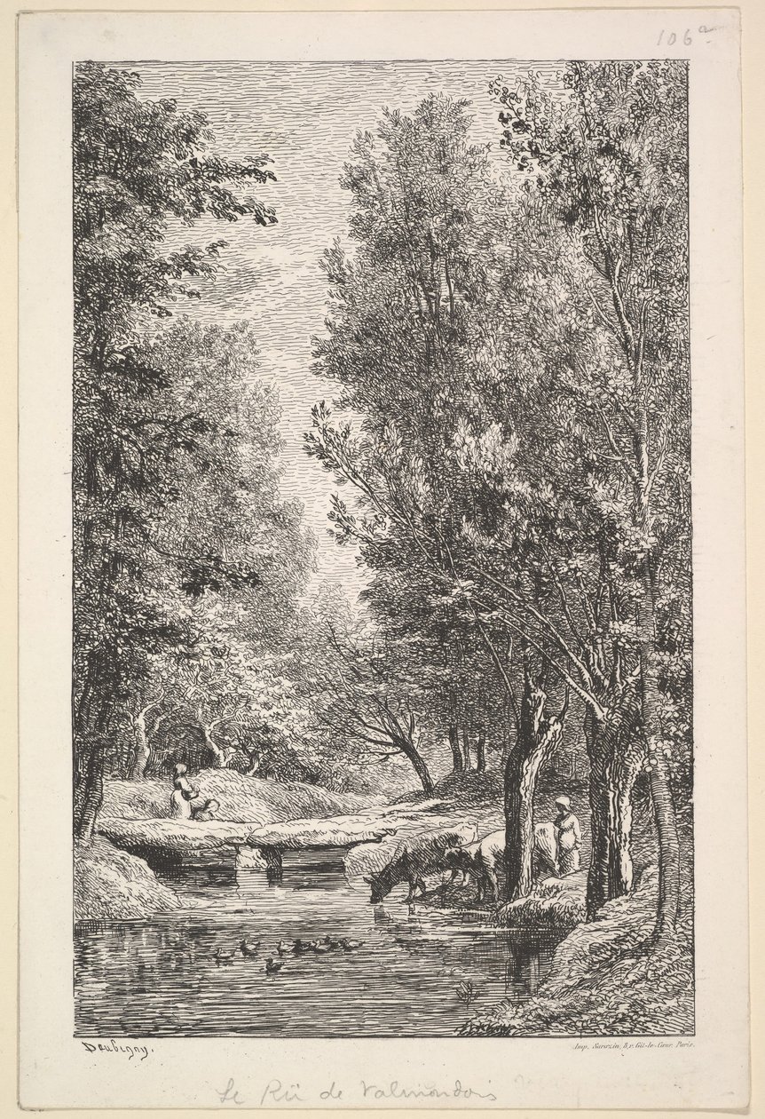 Um córrego no vale de Mondois, 1835-78. de Charles Francois Daubigny