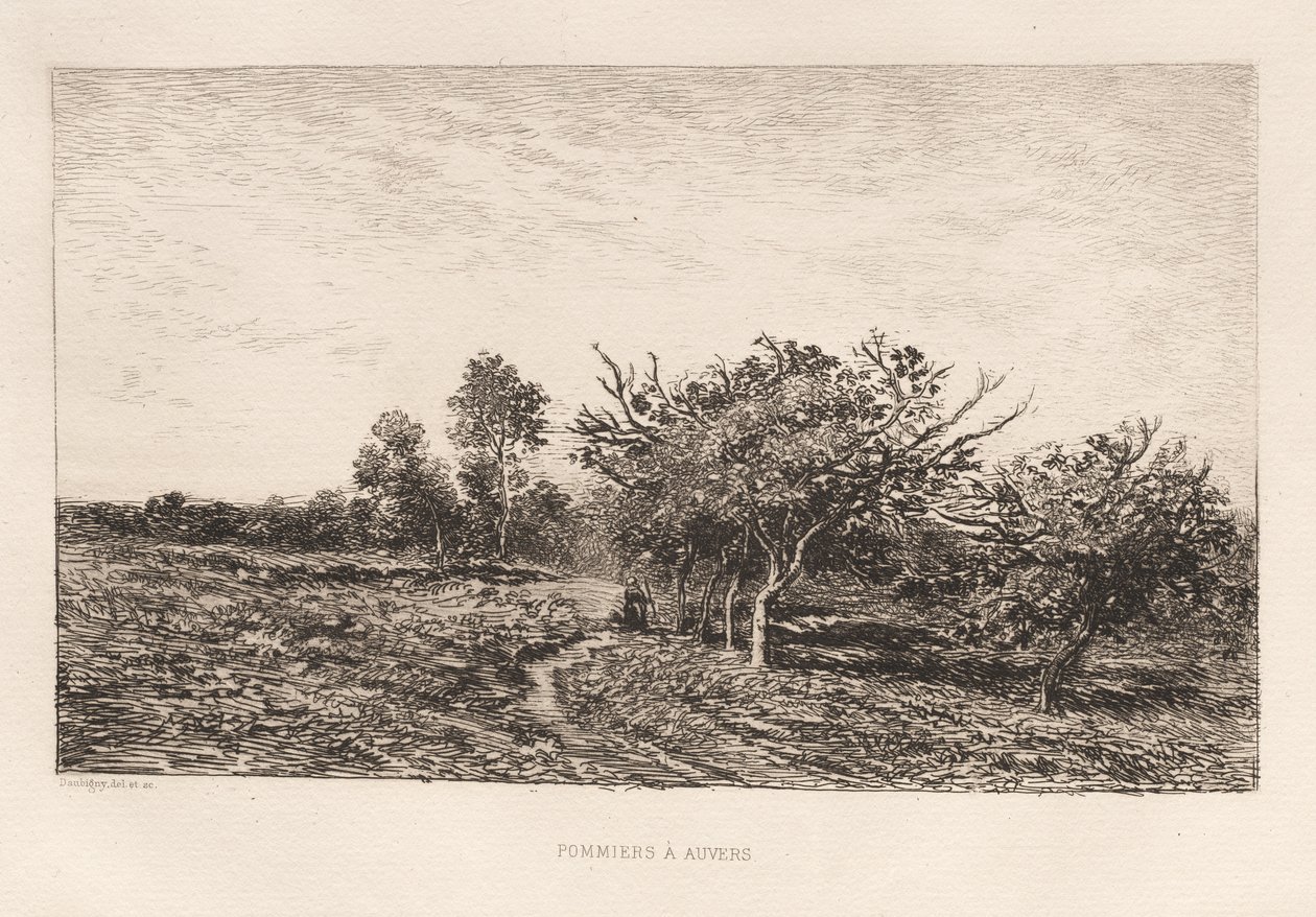 Macieiras em Auvers de Charles Francois Daubigny