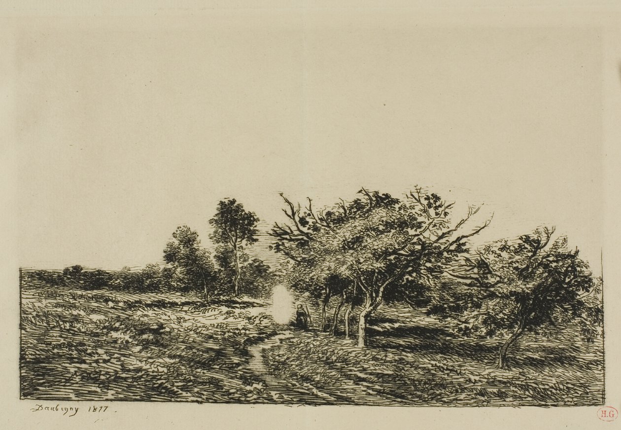 Macieiras em Auvers de Charles Francois Daubigny