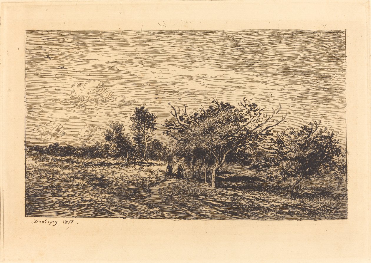 Macieiras em Auvers de Charles Francois Daubigny