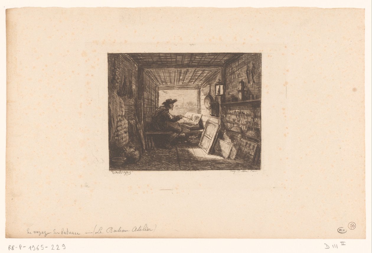 Estúdio do artista
Le bateau-atelier
Série com paisagens e eventos em torno da água (título da série)
Voyage en bateau de Charles Francois Daubigny