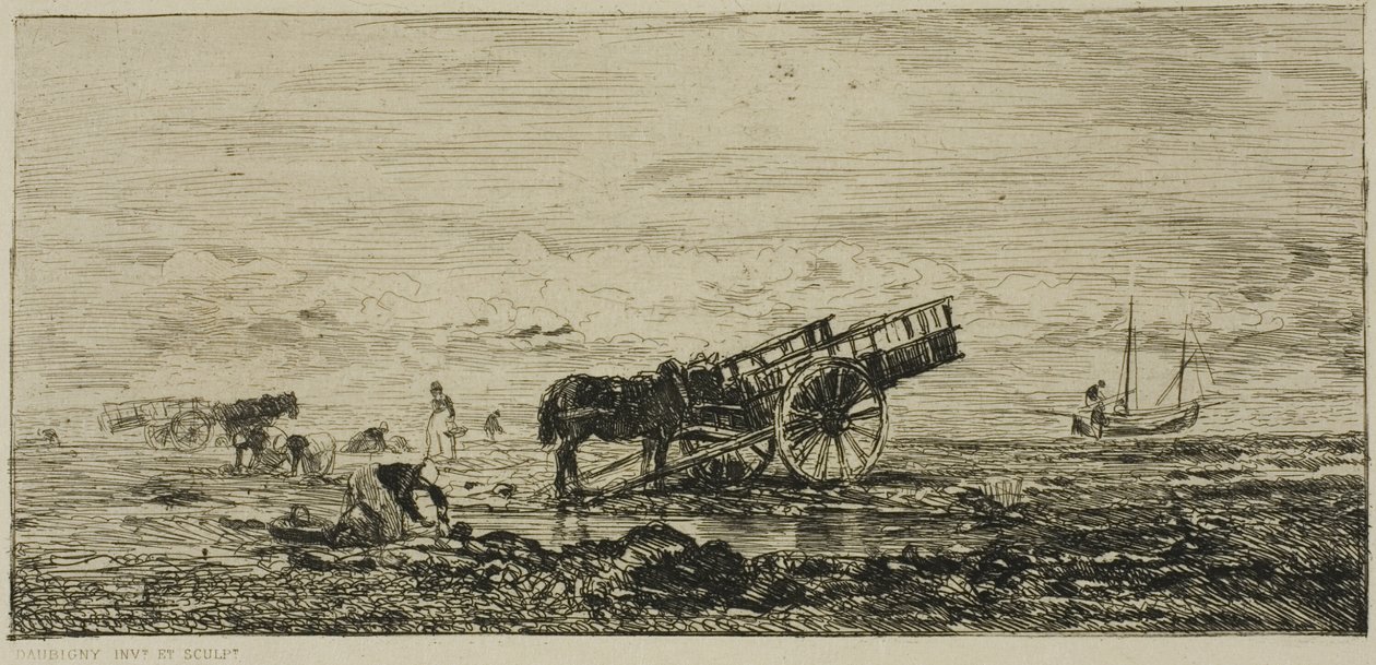 Praia de Villerville de Charles Francois Daubigny