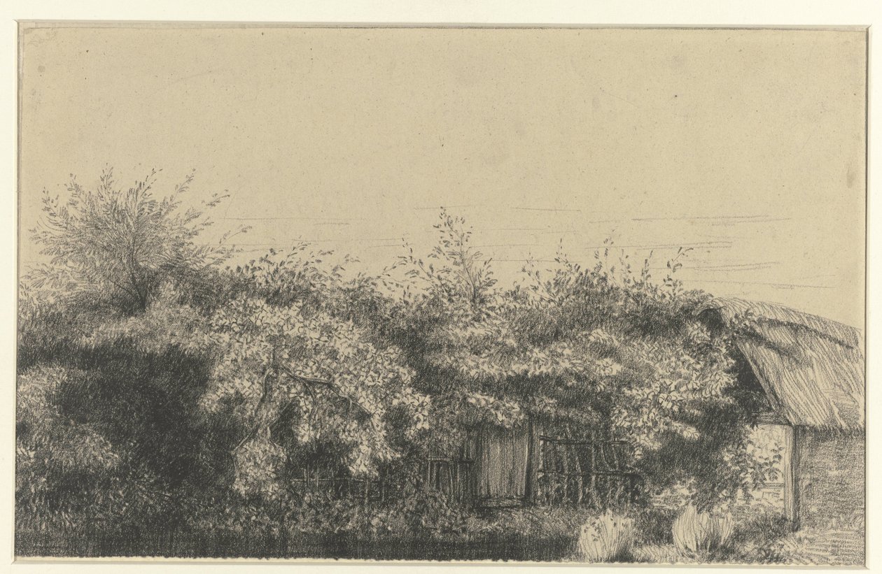 Casa de fazenda coberta de vegetação, Normandia de Charles Francois Daubigny